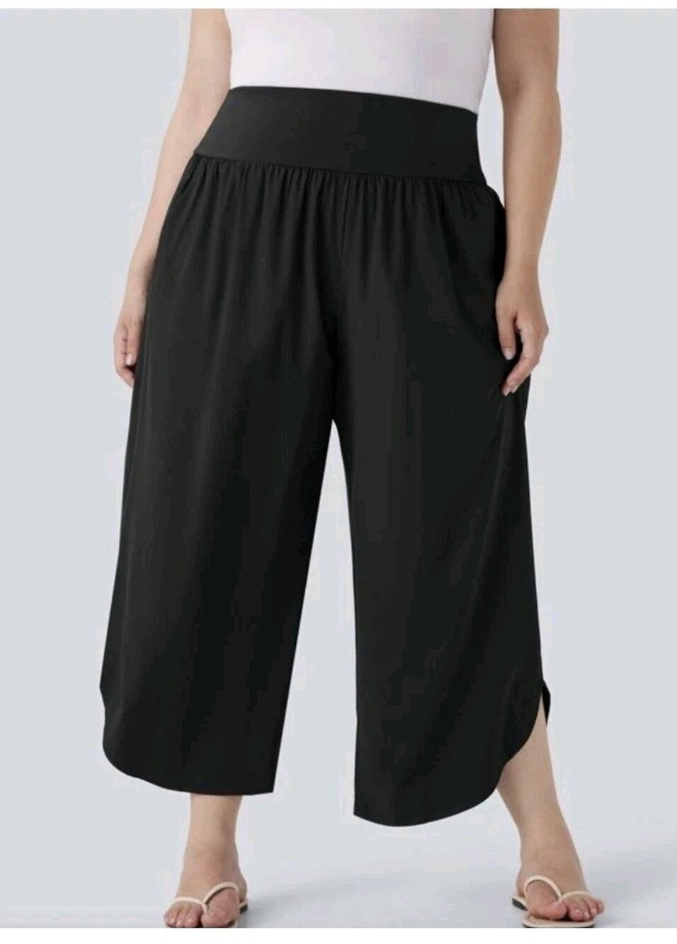 Halara Breezeful High Waisted Tummy Control Quick Dry Pants Plus Sz 1X Black NWT